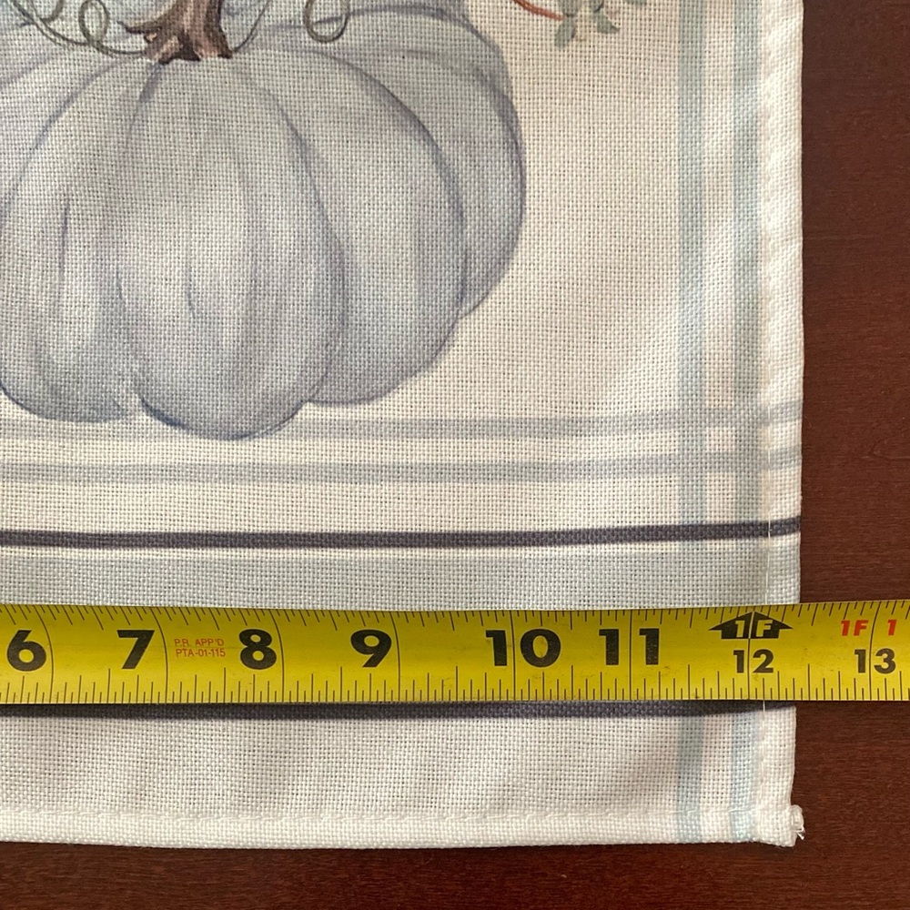 Farmhouse Pumpkin Table Runner - Blue and Gray - Picture 6 of 11